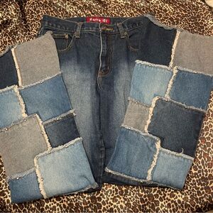 Y2K Zana Di Patchwork Flare Jeans